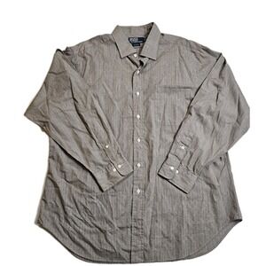 VTG Polo Ralph Lauren Men Button Up Shirt 17.5 34-35 White Philip Long Sleeve XL